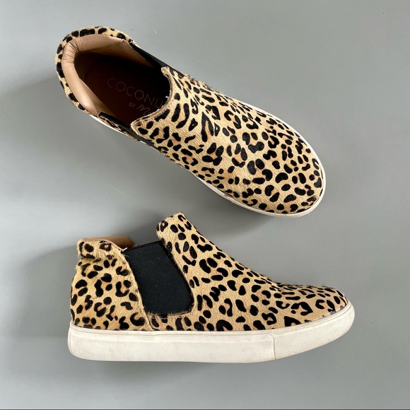 Coconuts by Matisse Sz 8 Calf Hair Brown Animal Print Harlan Hi Top Sneaker Shoe - Picture 14 of 15